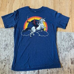 Marvel Blue Short Sleeve Tee with Rainbow Design